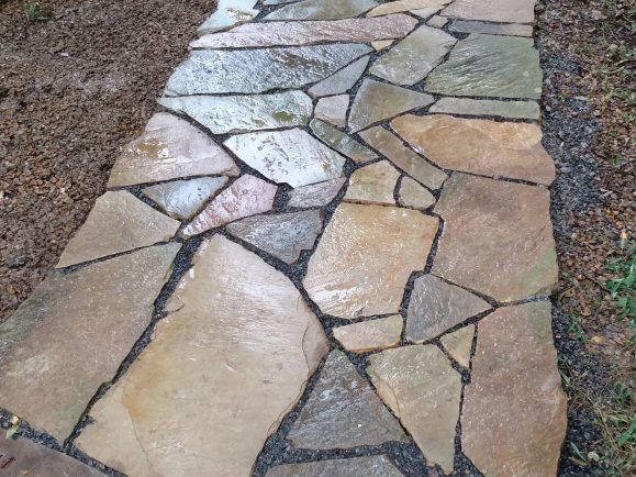 Pathway of natural stone